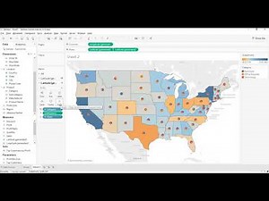 Tableau Tutorial 66 | How to Create Pie Chart on Top of Map Chart | Tableau Dual Axis Chart