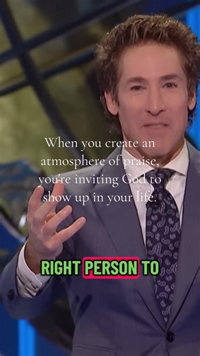 When you create an atmosphere of praise, you're inviting God to show up in your life.