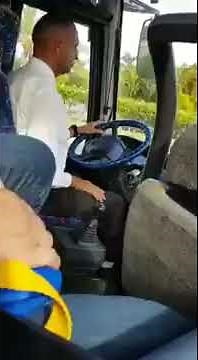 Bus driver shifting with care