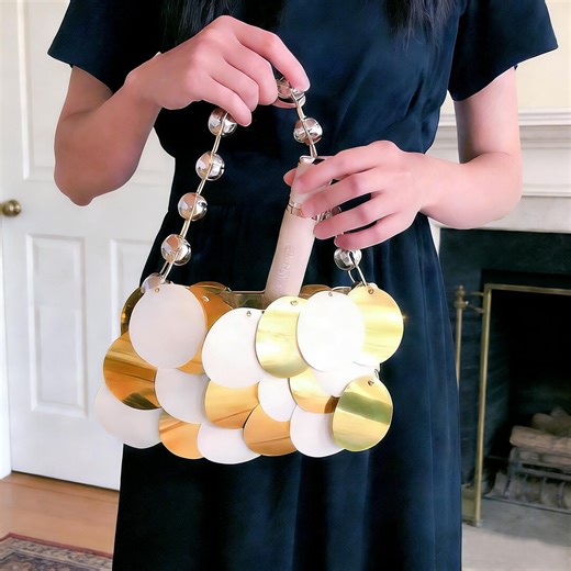 Handmade Gold Metal Shoulder Purse| Hand-sewn Sequin Tote| Quiet Luxury Evening Purse| Holiday Accessory| Limited Edition Handmade Bag - Etsy