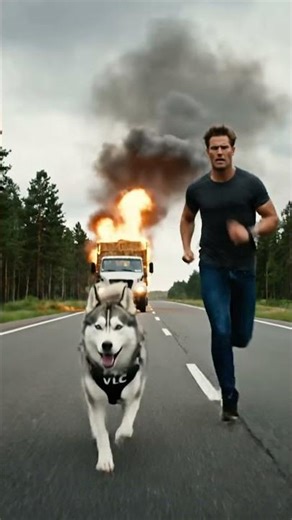 Hero Husky Warns Driver of Truck Fire Just in Time Before It Explodes!