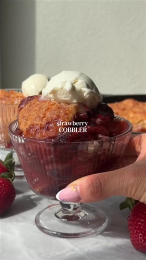 Easy Strawberry Cobbler Recipe with Buttery Scone Topping