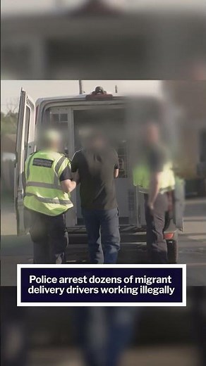 Police arrest DOZENS of migrant delivery drivers working ILLEGALLY