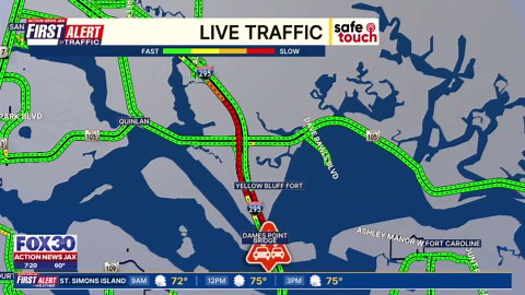 Crashes on both sides near Dames Point bridge causing major delays