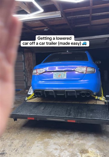 Getting a Lowered Car Off a Trailer Made Easy