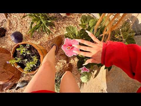 asmr garden tour to ease anxiety : whispered