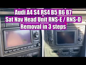 How to remove CD Radio Sat Navigation Head Unit RNS-E / RNS-D Audi A3 8L, A4 S4 RS4 B5 B6 B7, A8 D2
