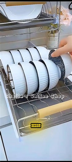 ✨ Pull-Out Kitchen Dish Rack Organizer #KitchenEssentials #DishRack #SpaceSaving #PullOutOrganizer #PlateStorage #HomeOrganization | Sheila's online shop