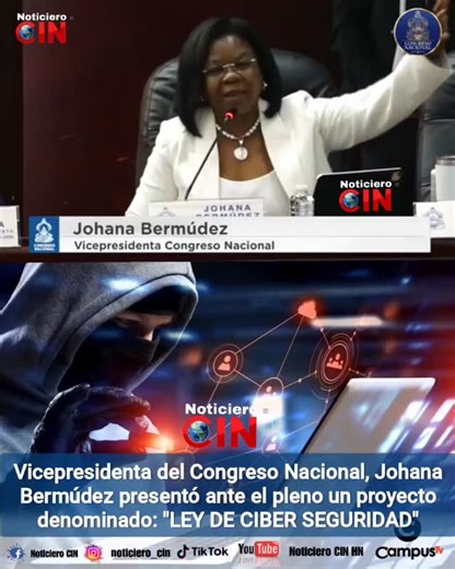Contacto Informativo Nacional🏡 on Instagram: "LEY DE CIBER SEGURIDAD "Una iniciativa de ley que busca: denunciar, sancionar, educar y erradicar contra la ciber violencia." "Creo que es importante que en el país, se tipifique el delito de la CIBER SEGURIDAD." @dra.johanabermudez | Vicepresidenta del Congreso Nacional #NoticieroCIN"