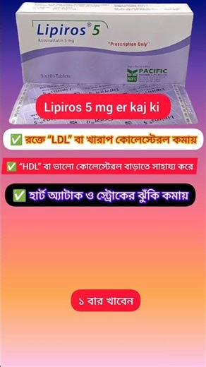 lipiros 5 mg tablet er kaj ki #shorts #short #shortvideo