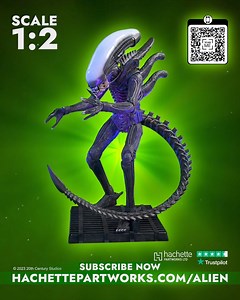 Build your own terrifying Xenomorph and save 10% when you buy the full kit! Receive all 100 kits in one delivery and build your jaw dropping model with these incredible features: - 1.20m tall in stunning 1:2 scale - Terrifying turning head, which moves to follow sound - Reveal the endoskeleton with incredible lights in the creature's head - Moving jaw to reveal the inner mouth - High quality finish and stunning details Build the Alien today! https://alien.hachettepartworks.com/ | Hachette Partwo