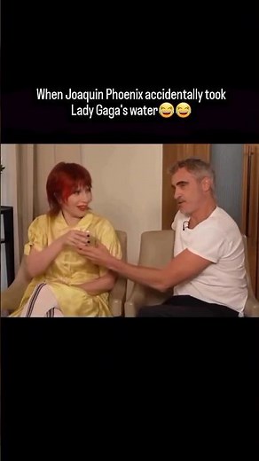 When Joaquin Phoenix accidentally took Lady' Gaga glass of water 😂😂