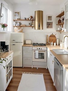 Small Kitchen Design with Warm Minimal Style
