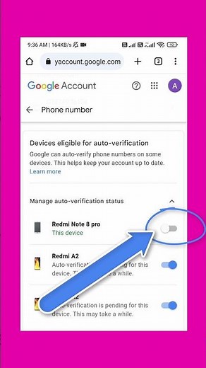 how to Turn on Auto Verification on google account - Manage auto verification status