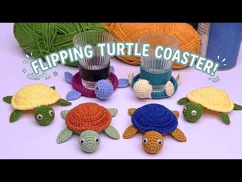 This Turtle Flips When You Put a Cup On It! 🐢 Amazing Crochet Coaster Tutorial