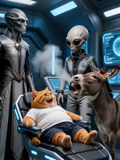 the aliens picked the WORST cat on Earth 💀😻👽😂 Bro really got abducted with his donkey ❤️‍🔥👽🐈😾 #3danimation #catsoftiktok#OrangeCat#animalsoftiktok#gorilla