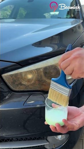 Car headlights cleaning technique #easy #carheadlight #cleaning #method