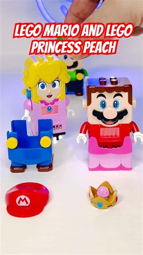 Change Suit Lego Mario And Lego Peach #nintendo #lego #mario