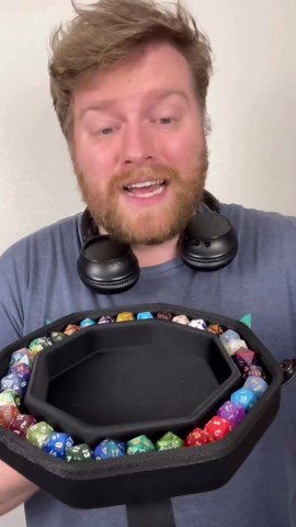 Dice Tray for DND and RPG - Beautiful Twin Dragon Design - Perfect Rolling Tray to Protect Your Dice for D&D - Compatible with Dungeons and Dragons and Other RPG