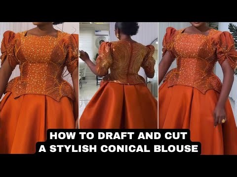 How to draft & cut a stylish conical blouse #beginnerfriendly
