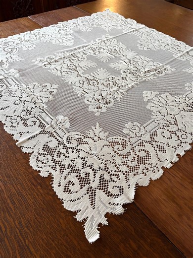 35"x 35" Table Topper or Small Tablecloth, Never Used Vintage, Italian Ecru Lace - Etsy