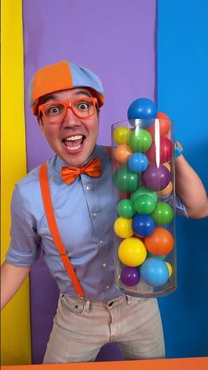 HOW Many Ball Pit Balls 🔵🟠🟢 can Blippi COUNT?! 1-2-3 Learn with Me! #blippi #shorts