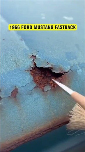 Satisfying Rust Removal on an Abandoned Ford Mustang Fastback 🛠️ #restoration #satisfying