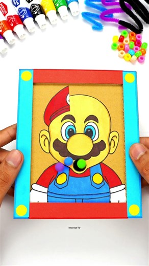 Super Mario Pinballs Game Hair Growth Challenge Cardboard Game ❤️ #mario #gameplay #viralvideo