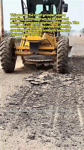 Road Grinder Machine Turning Old Asphalt Into Smooth Base Power Tool #RoadWork #HeavyEquipment #USA