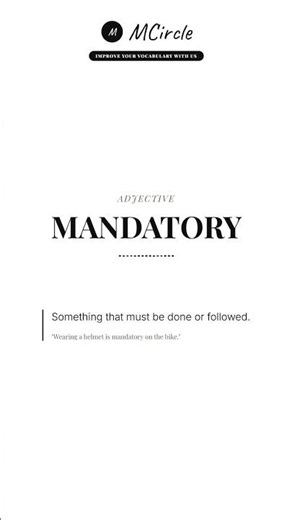 Learn English: What is Mandatory? | Vocabulary Shorts