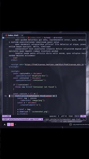 How to take screenshots in JavaScript using html2canvas?