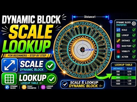 AutoCAD Dynamic Block Scale & Lookup Parameter Tutorial | Step by Step