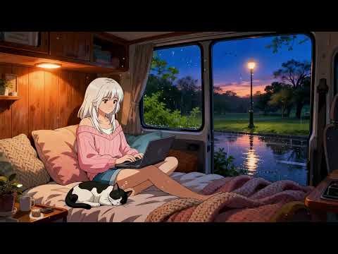 Luna Working in a Cozy Van 🚐🌧️ Relaxing Lofi Beats for Studying ✨ To Find Your Inner Peace