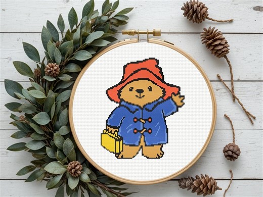 Teddy Bear Cross Stitch Pattern, Paddington Cross Stitch Pattern Instant PDF Download - Etsy