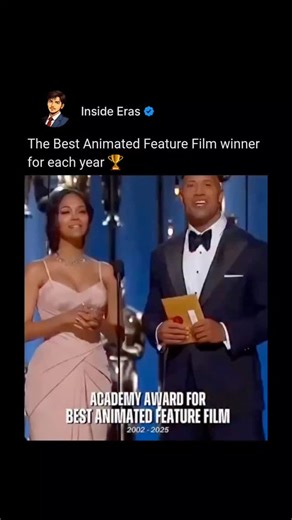 Inside Eras on Instagram: "The Best Animated Feature category at the Oscars is a vibrant showcase for storytelling, creativity, and groundbreaking animation 🖌️✨. From timeless hand-drawn classics to revolutionary CGI masterpieces 🤯🎨, winners since 2002 have spanned a remarkable spectrum. Pixar has dominated with unforgettable films like Finding Nemo, Inside Out, Coco, and Toy Story 3 🐠🎈, while studios like DreamWorks (Shrek), Sony (Spider-Verse), and Studio Ghibli (Spirited Away) 🌌🐉 have 