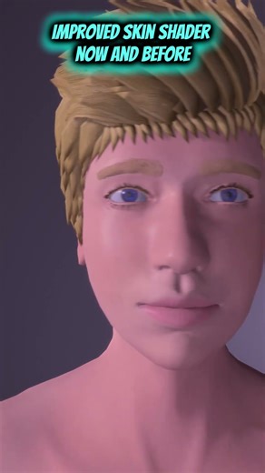 After Before Comparison with my skin shader #indie #gamedev #shading #unity #human