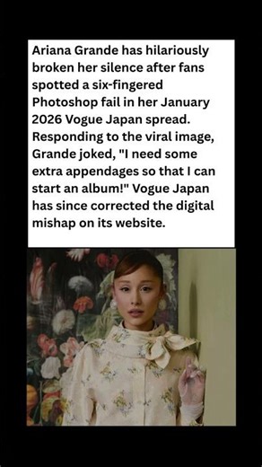 Ariana’s 6th Finger? The Hilarious Vogue Photoshop Fail! 💅😂 #celebrity #news #shorts