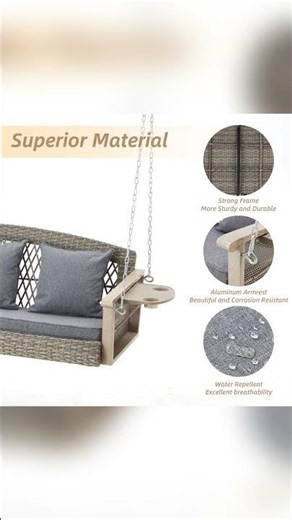 Swing into relaxation | EROMMY 3 Seats Porch Swing