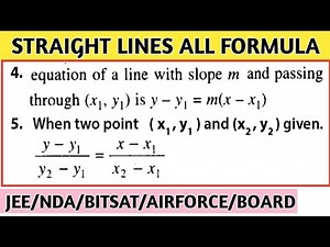 Straight lines all formula revision class 11th