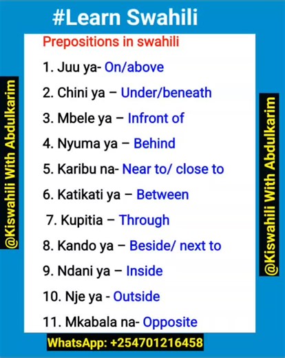 Master Swahili Prepositions & Enhance Your Language Skills
