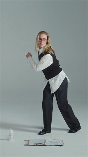 NET-A-PORTER on Instagram: "THE NEXT ACT: Sophie Turner takes on not one but four roles in NET-A-PORTER’s Audition Tapes. Astrid, the positive-affirmation queen, has been manifesting this role, selecting her @magdabutrym leather jacket especially for audition day. Tabitha, the bookworm, has gone method, immersing herself in this character for months and channeling her movie muses with @therow. Chiara, the hustler, already thinks she has the offer in the bag. Her confidence knows no bounds, much