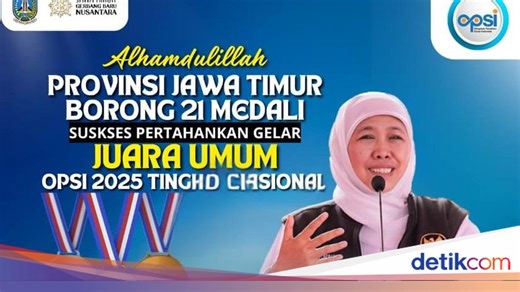 Khofifah Bangga Jatim Pertahankan Juara Umum OPSI 2025