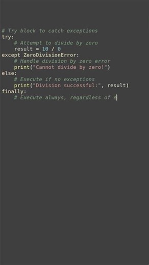 exception handling basics #python #showcase