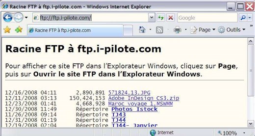 Utiliser un FTP depuis le navigateur web