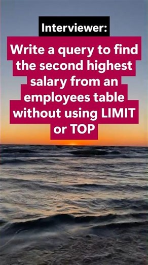 Most Asked SQL Interview Query | Find 2nd Highest Salary without LIMIT #sql #viral #coding