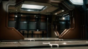 Sci-fi tunnel or spaceship corridor