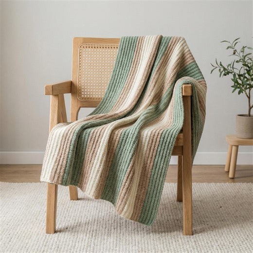 CROCHET PATTERN ⨯ Modern, Ribbed, Afghan ⨯ Kalme Throw - Etsy