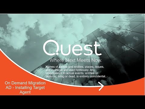 On Demand Migration AD - Installing Target Agent