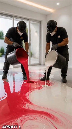 Red & White 3D Design with Water Effect Transformation👌
