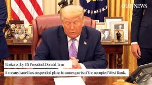 11K views · 182 reactions | WATCH: Donald J. Trump announcing the historic deal between Israel and UAE, which will lead to a normalization of relations and suspend annexation of West Bank. https://arab.news/vhsew | Arab News | Facebook